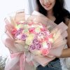 50 Soap Flowers with Lights (Pink Theme)