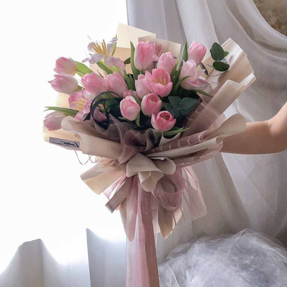 Pink Tulips Bouquet - 20 stalks