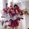 Premium Bouquet - Giant Size, a beautiful & classy hand bouquet with Imported roses, astilbe, tulips & eucalyptus.