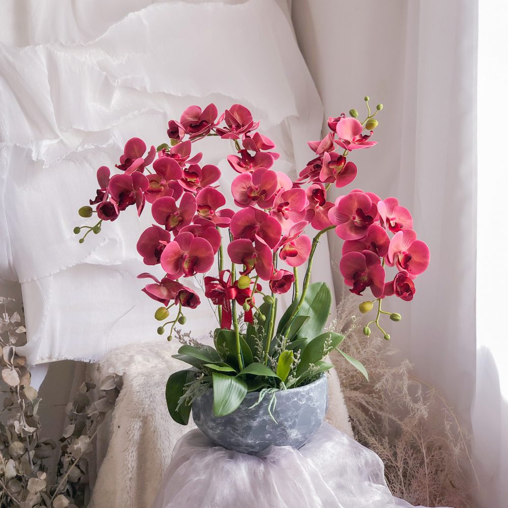 Artificial Orchid Vase 02