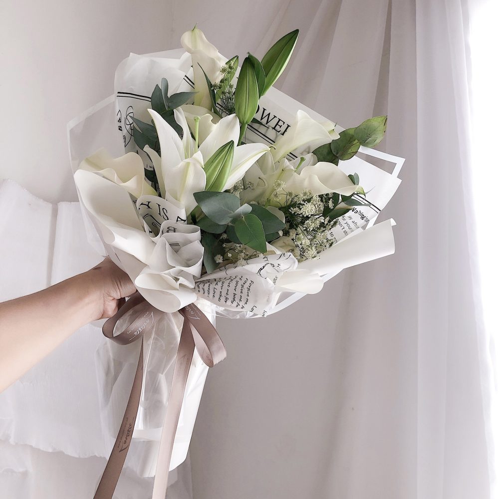 White Easter Lilies & Cala Lilies Bouquet