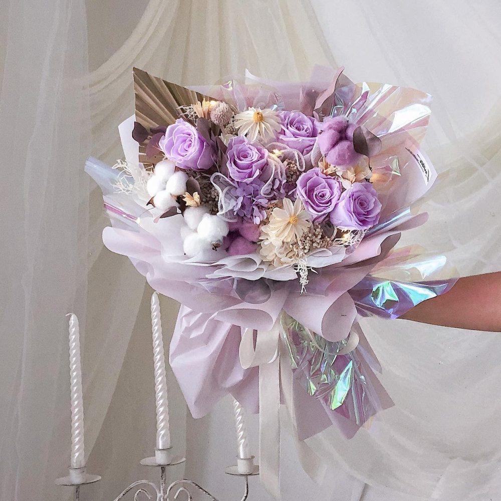 Preserved Purple Theme Bouquet