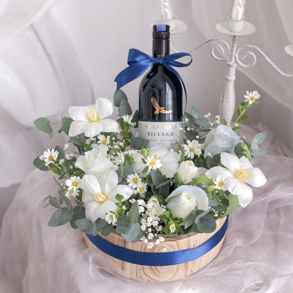 Flower Box with Red Wine 01