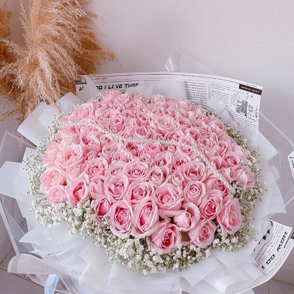 Avalanche Pink Rose Bouquet - 99 Stalks