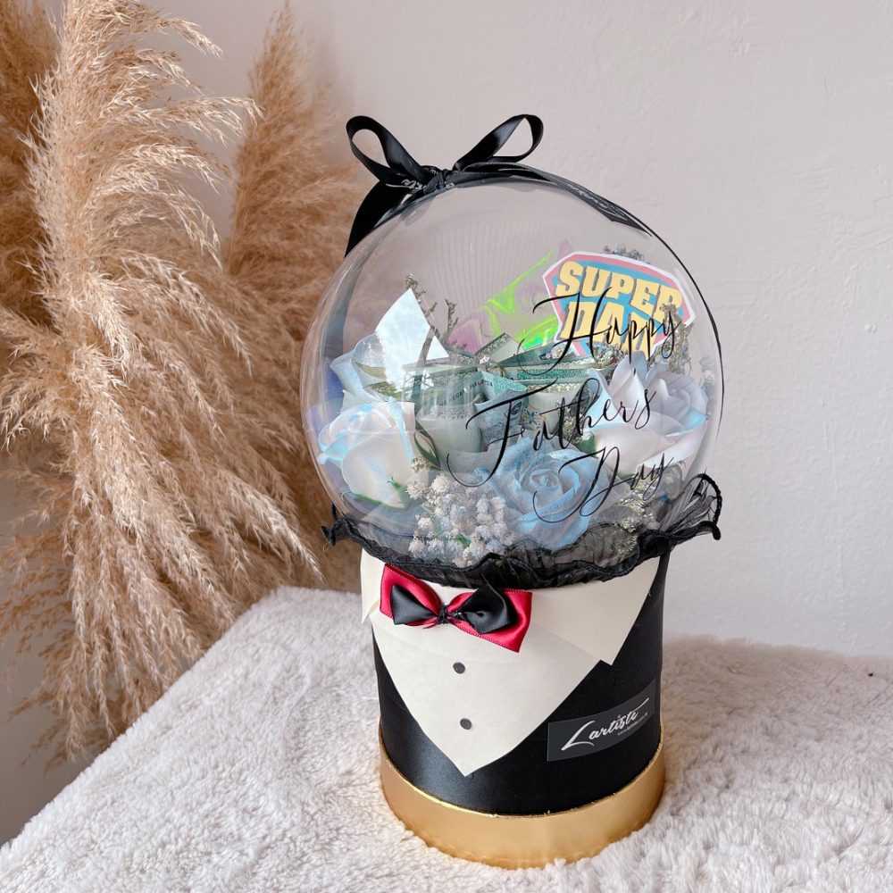 Cash Flower in Acrylic Ball Flower Box